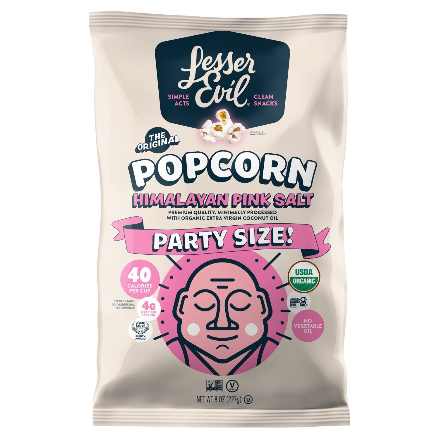 Lesser Evil Himalayan Pink Salt Popcorn Party Size, 8 oz