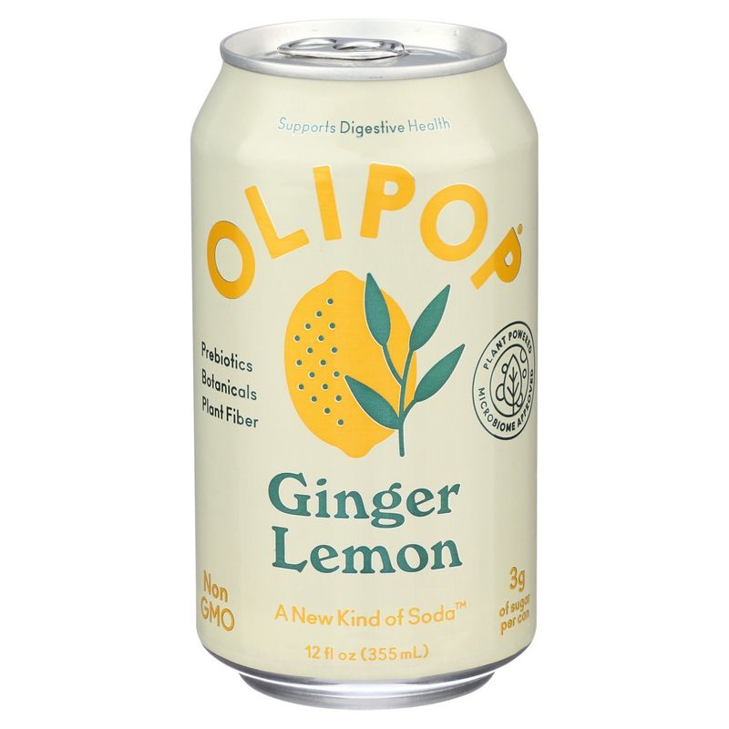Olipop Ginger Lemon Saod, 12 fl oz