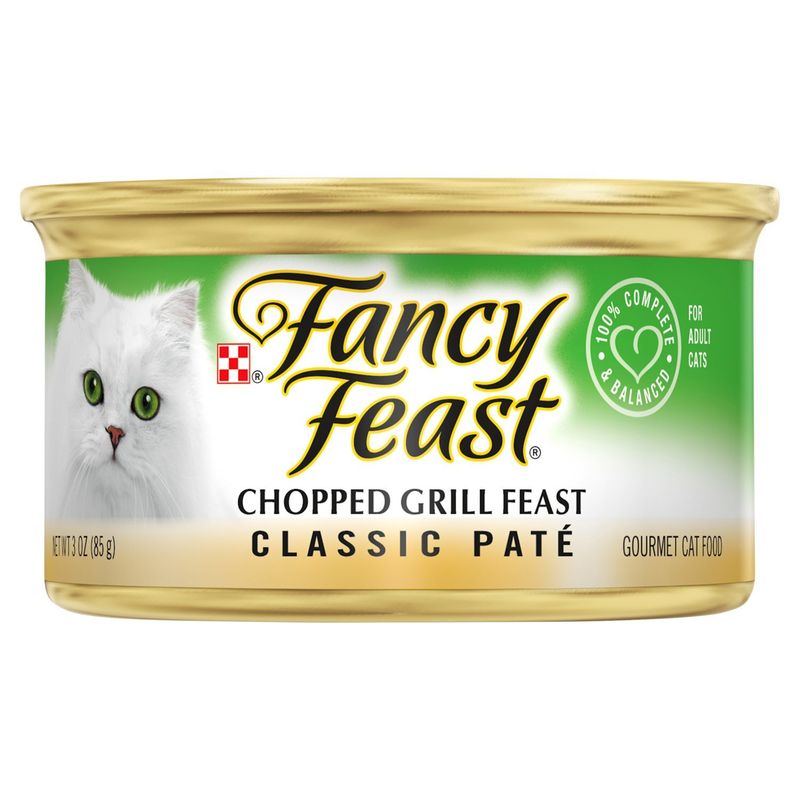 Purina Fancy Feast Chopped Grill Feast Classic Paté Gourmet Cat Food, 3 oz