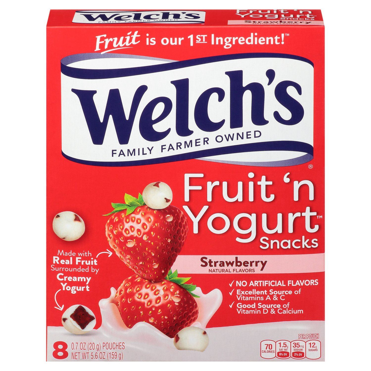 Welch's Strawberry Fruit 'n Yogurt Snacks, 0.7 oz, 8 count