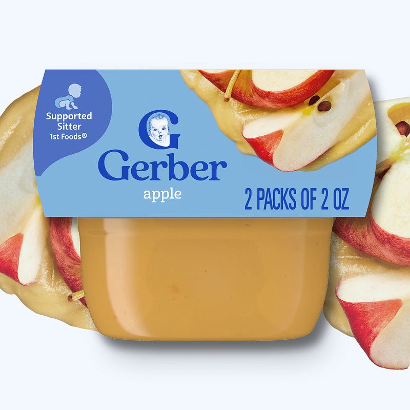 Gerber 1st Foods Apple Baby Food, Supported Sitter, 2 oz, 2 count