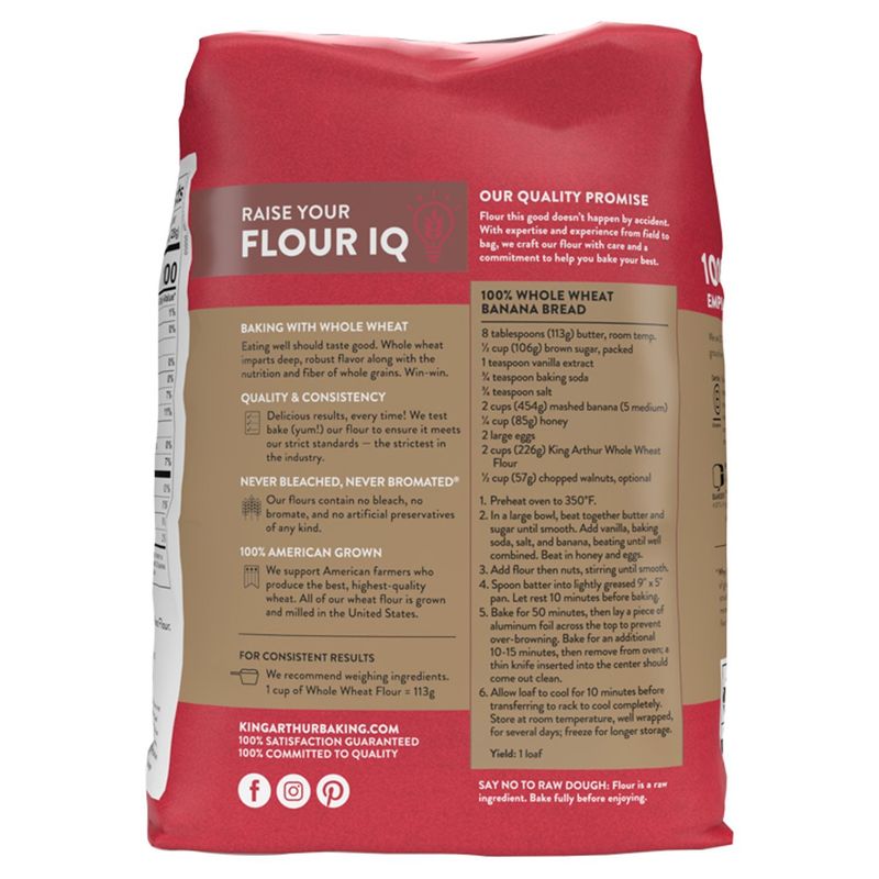 King Arthur Baking Company Whole Wheat Flour, 5 lbs