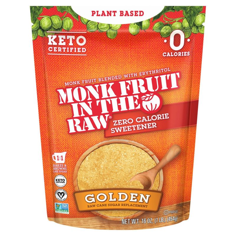 Monk Fruit In The Raw Golden Zero Calorie Sweetener, 16 oz