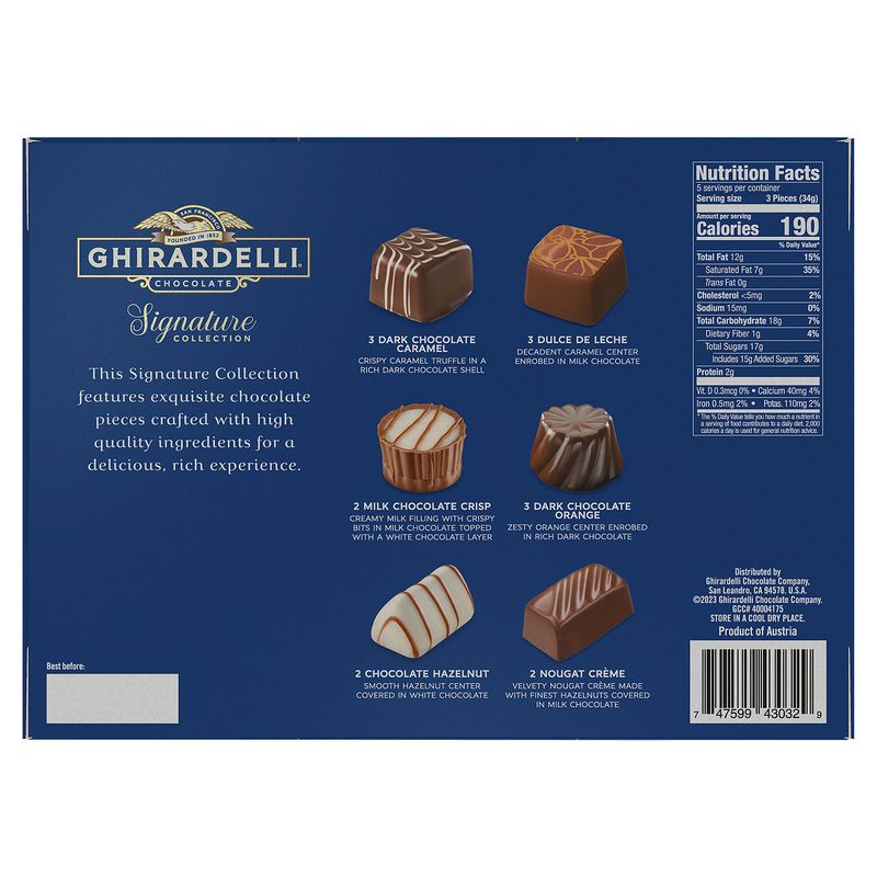 Ghirardelli Signature Collection Fine Assorted Chocolates, 15 count, 6.0 oz
