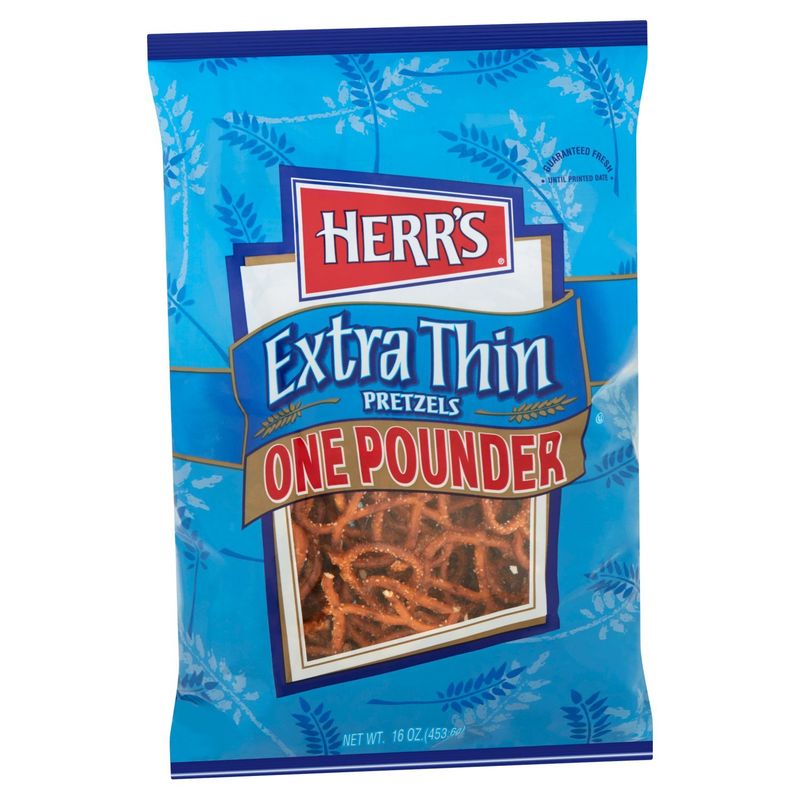 Herr's One Pounder Extra Thin Pretzels, 16 oz