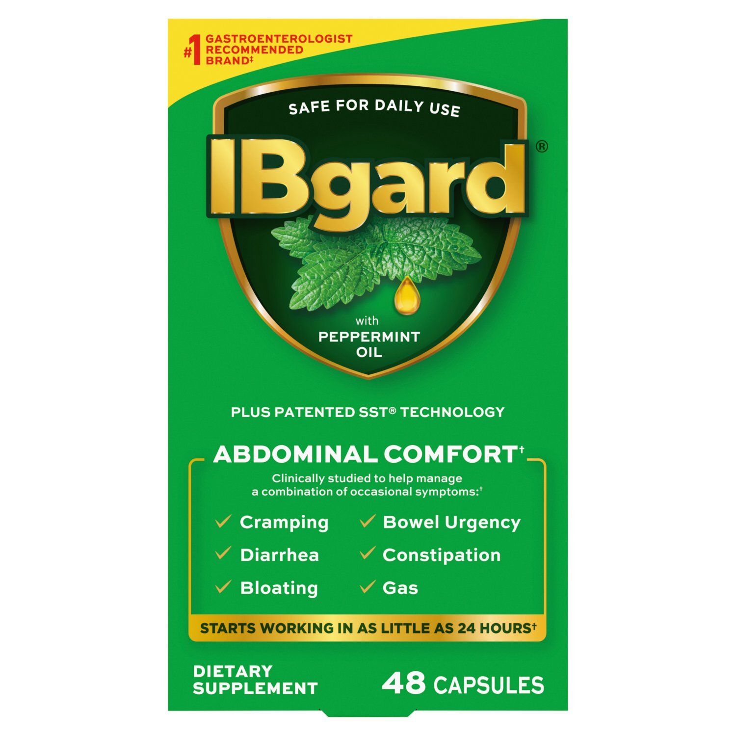 IBgard Abdominal Comfort with Peppermint Oil Dietary Supplement, 48 count