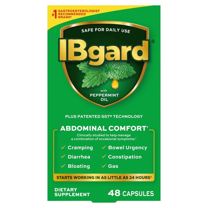 IBgard Abdominal Comfort with Peppermint Oil Dietary Supplement, 48 count