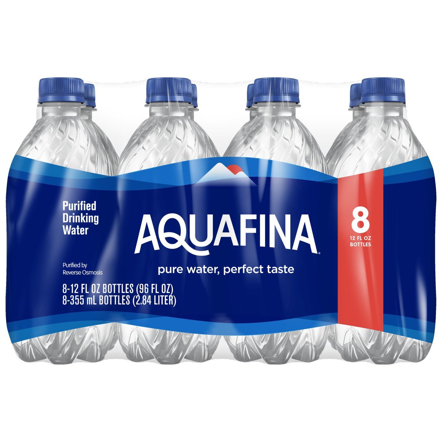 Aquafina Purified Drinking Water 12 Fl Oz, 8 Count