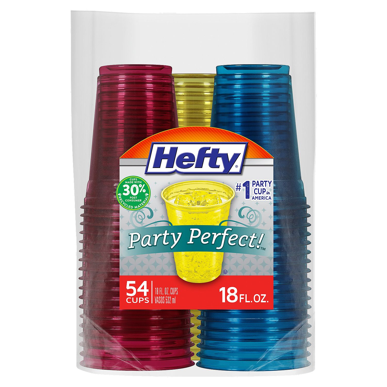 Hefty 18 fl oz Party Perfect! Cups, 54 count