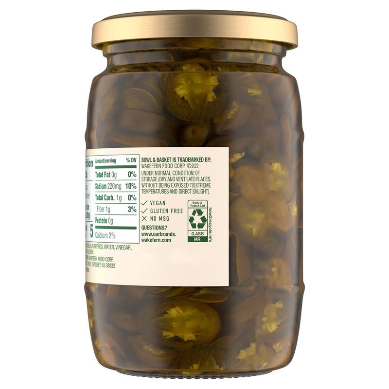 Bowl &amp; Basket Sliced Jalapeños, 12 oz