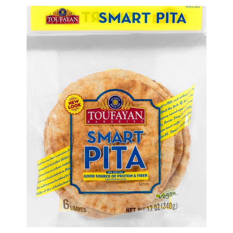 Toufayan Bakeries Smart Pita Loaves, 6 count, 12 oz
