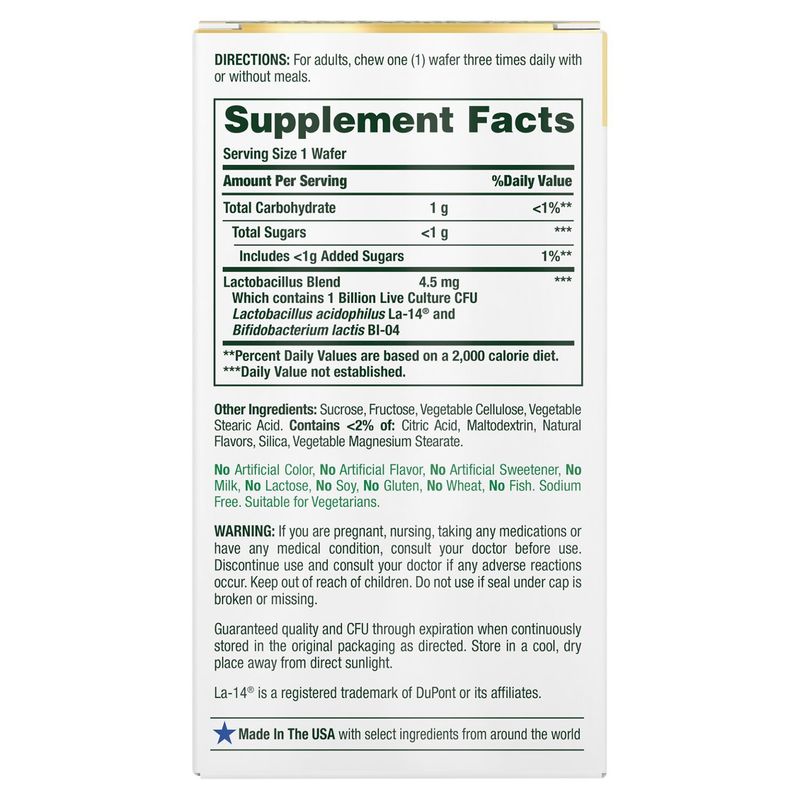 Nature's Bounty Strawberry Flavor Chewable Probiotic Acidophilus Dietary Supplement, 60 count