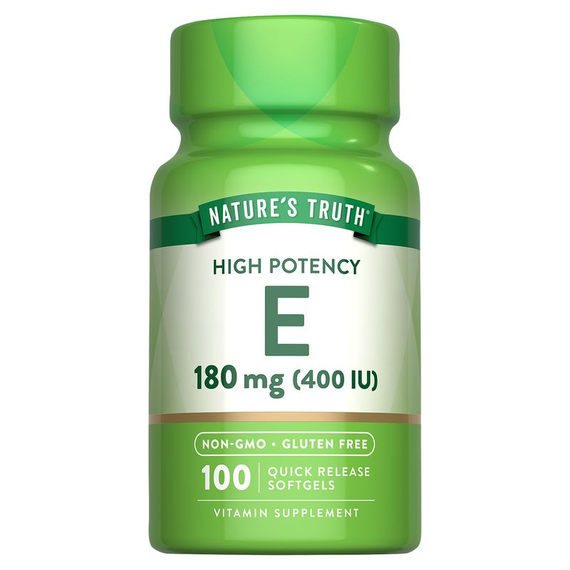 Nature's Truth High Potency E Vitamin Supplement, 180 mg, 100 count