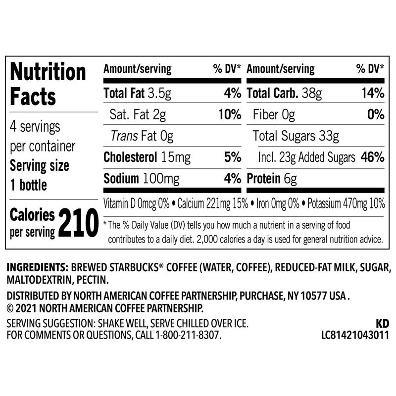 Starbucks Frappuccino Chilled Coffee Drink Coffee 9.5 Fl Oz 4 Count Bottle
