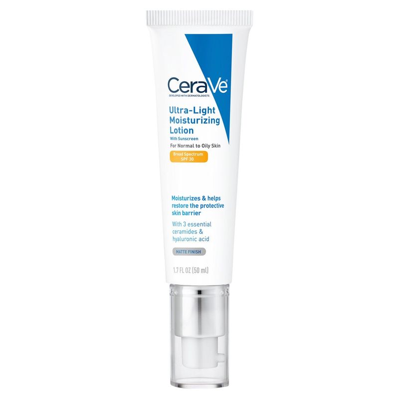 CeraVe Ultra-Light Broad Spectrum Moisturizing Lotion with Sunscreen, SPF 30, 1.7 fl oz