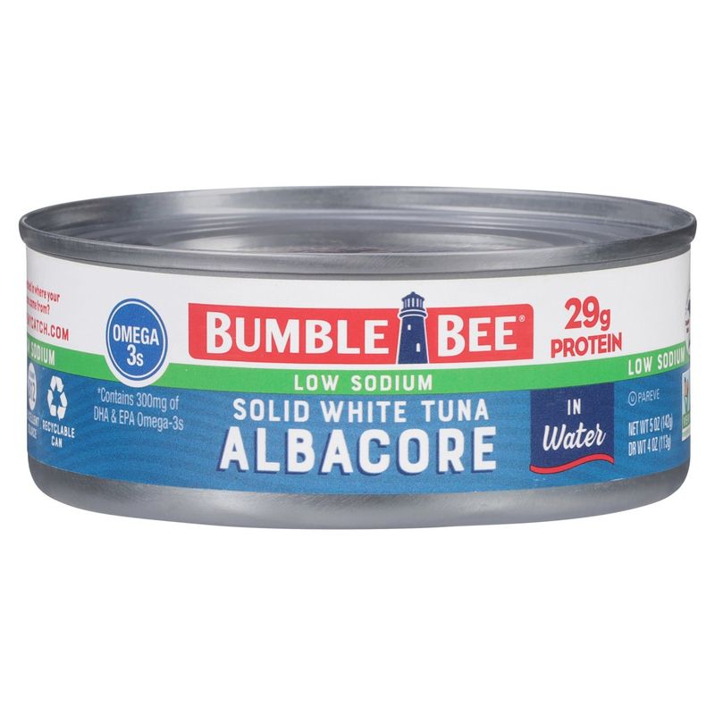 Bumble Bee Low Sodium Solid White Albacore Tuna in Water, 5 oz