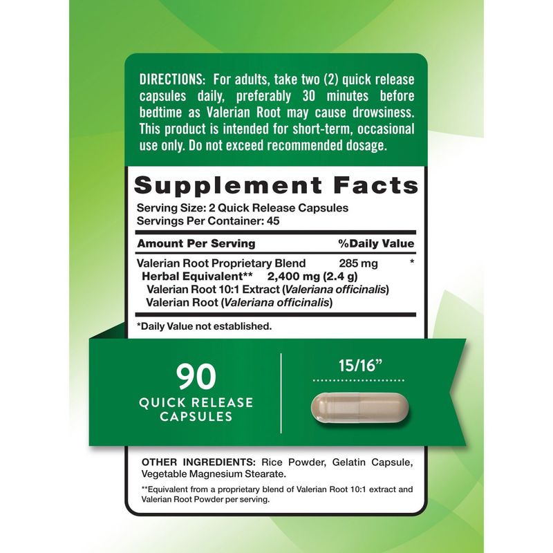 Nature's Truth Traditional Valerian Root Herbal Supplement, 90 count
