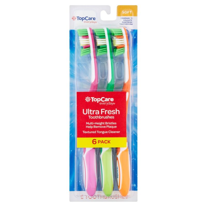 TopCare Everyday Soft Ultra Fresh Toothbrushes, 6 count