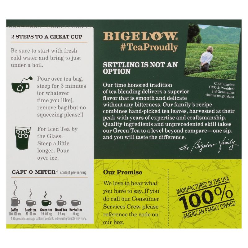 Bigelow Certified Organic Green Tea Bags, 40 count, 1.82 oz