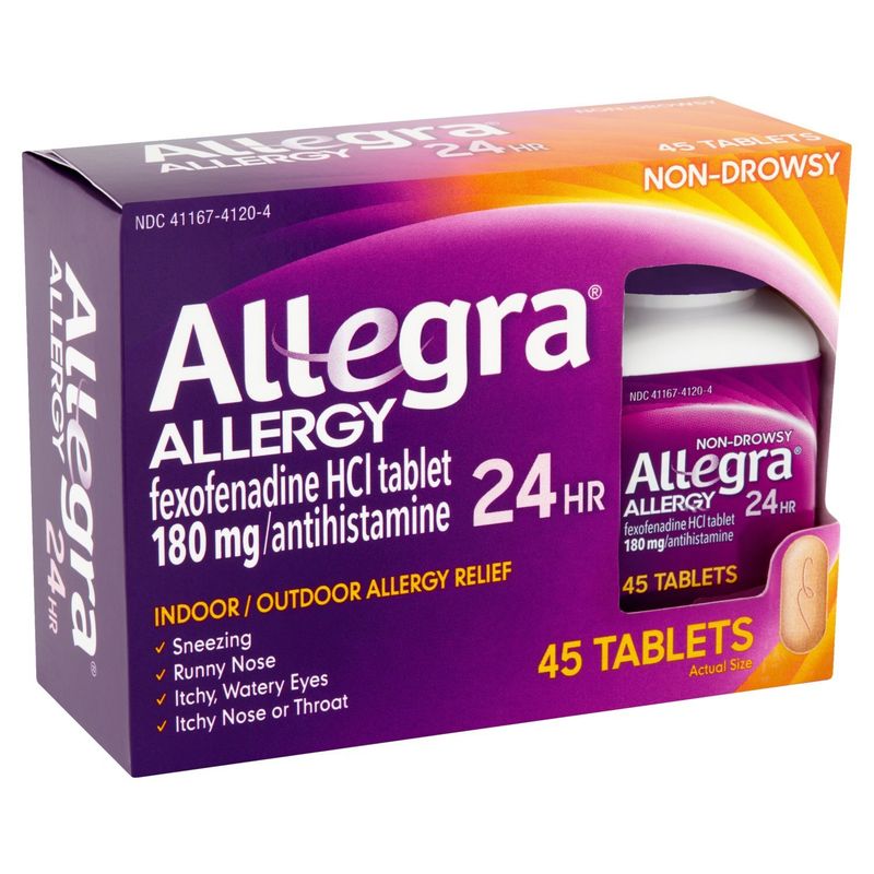 Allegra 24hr Non-Drowsy Allergy Tablets, 180 mg, 45 count