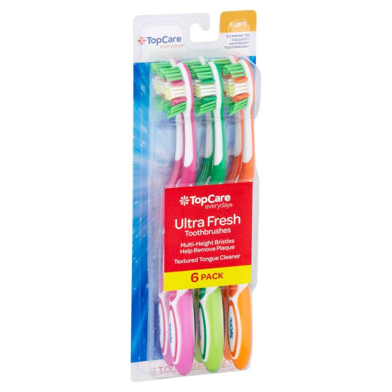 TopCare Everyday Soft Ultra Fresh Toothbrushes, 6 count