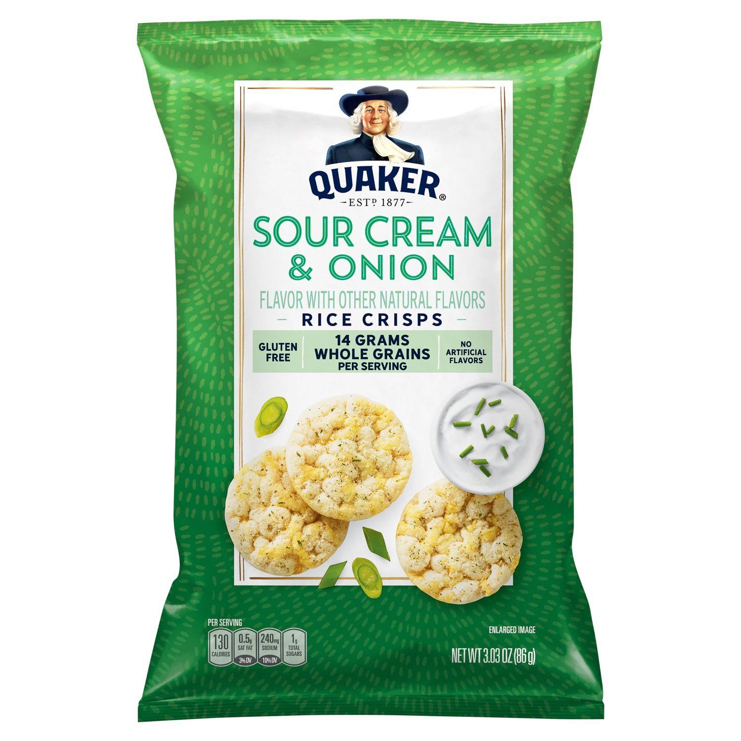 Quaker Sour Cream &amp; Onion Rice Crisps, 3.03 oz