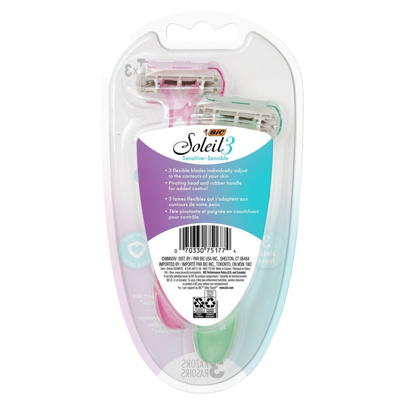 Bic Soleil 3 Sensitive Razors, 2 count