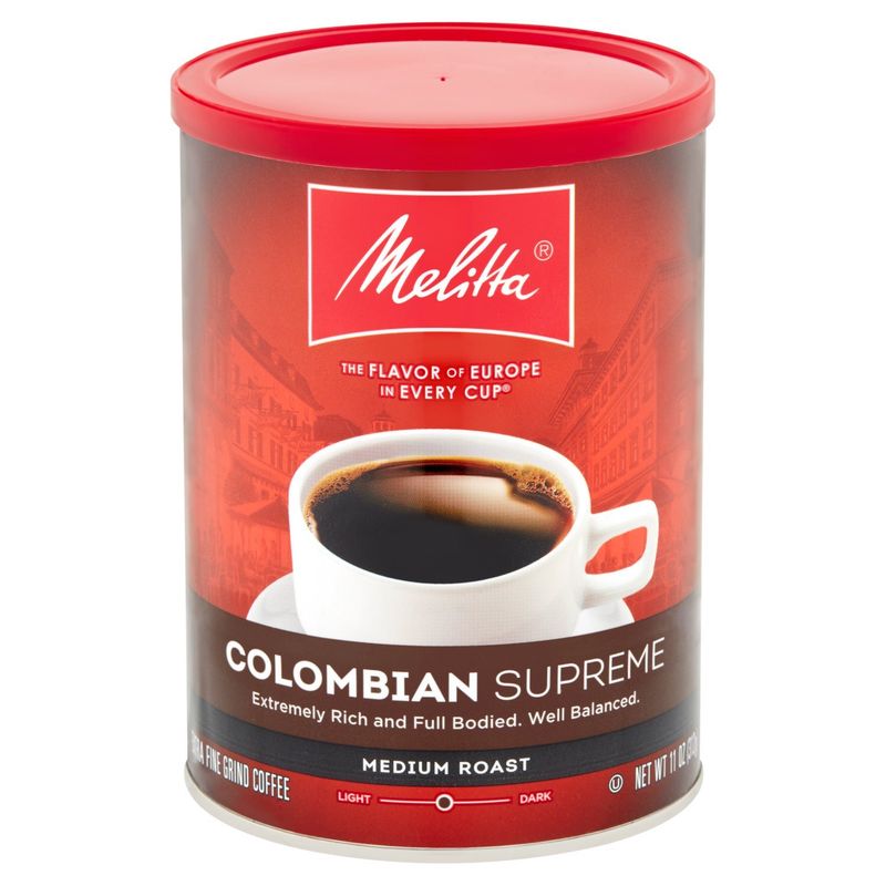 Melitta Colombian Supreme Medium Roast Extra Fine Grind Coffee, 11 oz