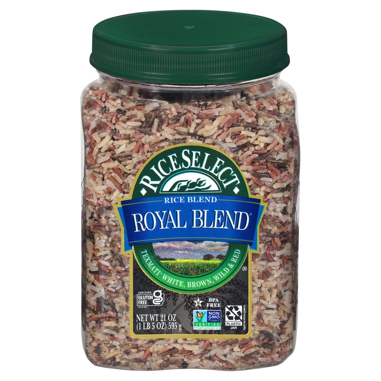 RiceSelect Royal Blend Texmati White, Brown, Wild &amp; Red Rice Blend, 21 oz