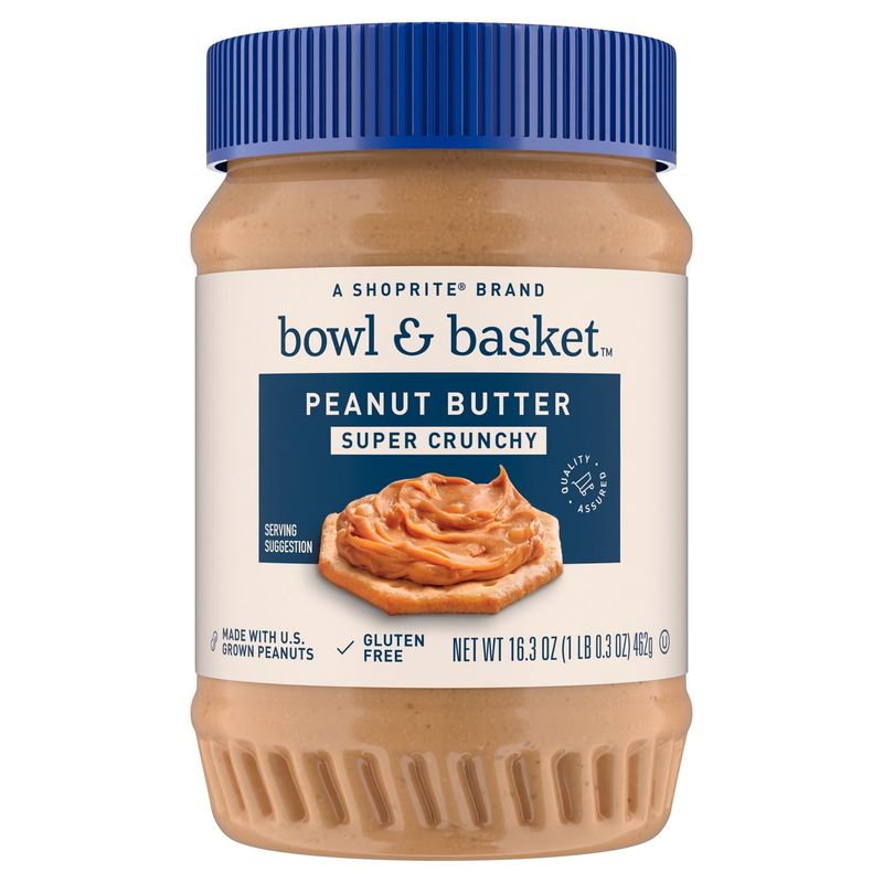 Bowl &amp; Basket Super Crunchy Peanut Butter, 16.3 oz