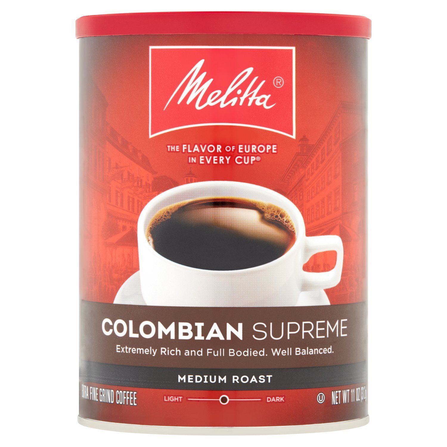 Melitta Colombian Supreme Medium Roast Extra Fine Grind Coffee, 11 oz