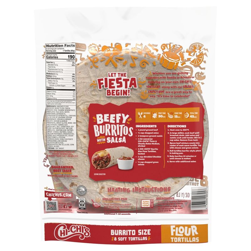 Chi-Chi's Flour Burrito Tortillas, 8 count, 17 oz