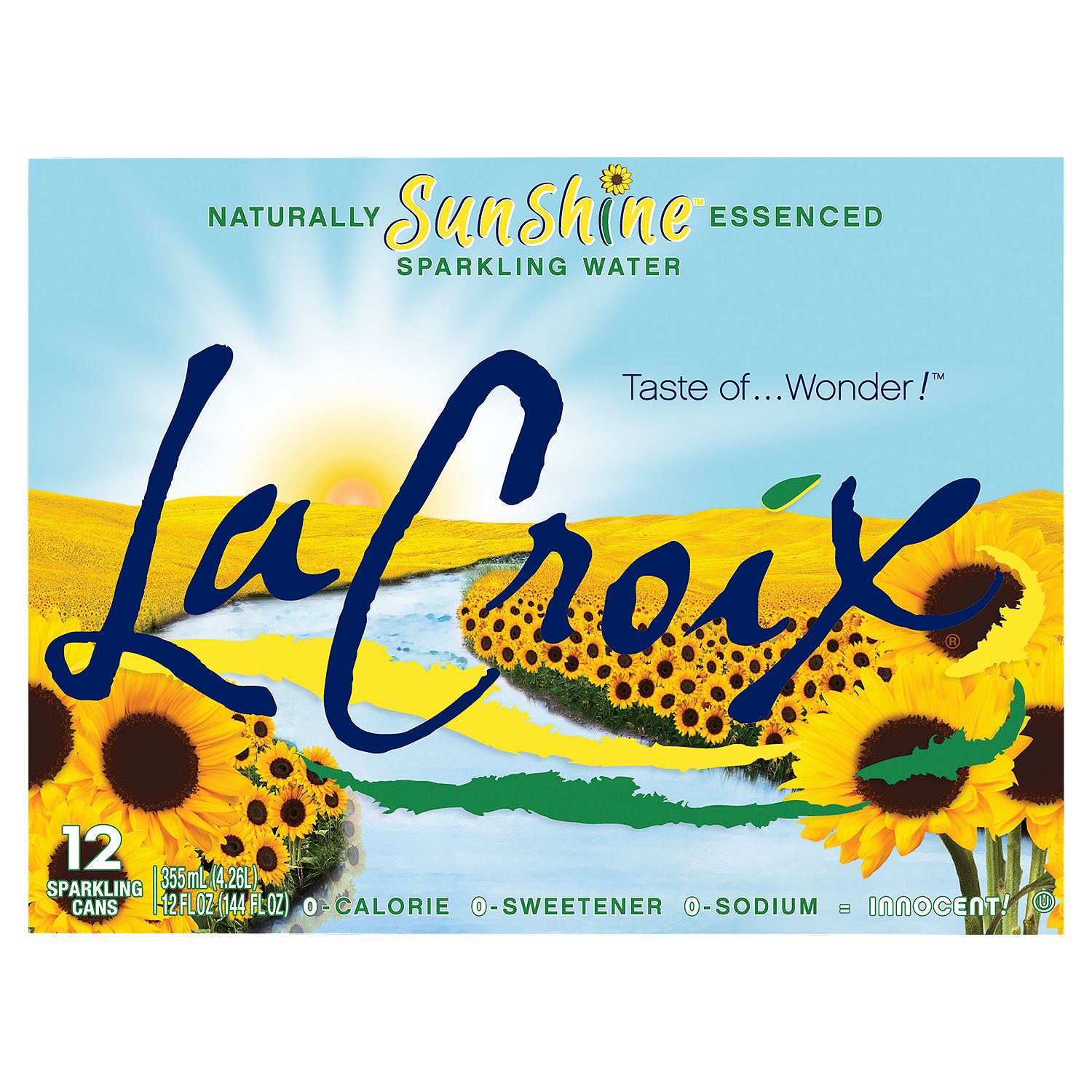 LaCroix Naturally Sunshine Essenced Sparkling Water, 12 fl oz, 12 count