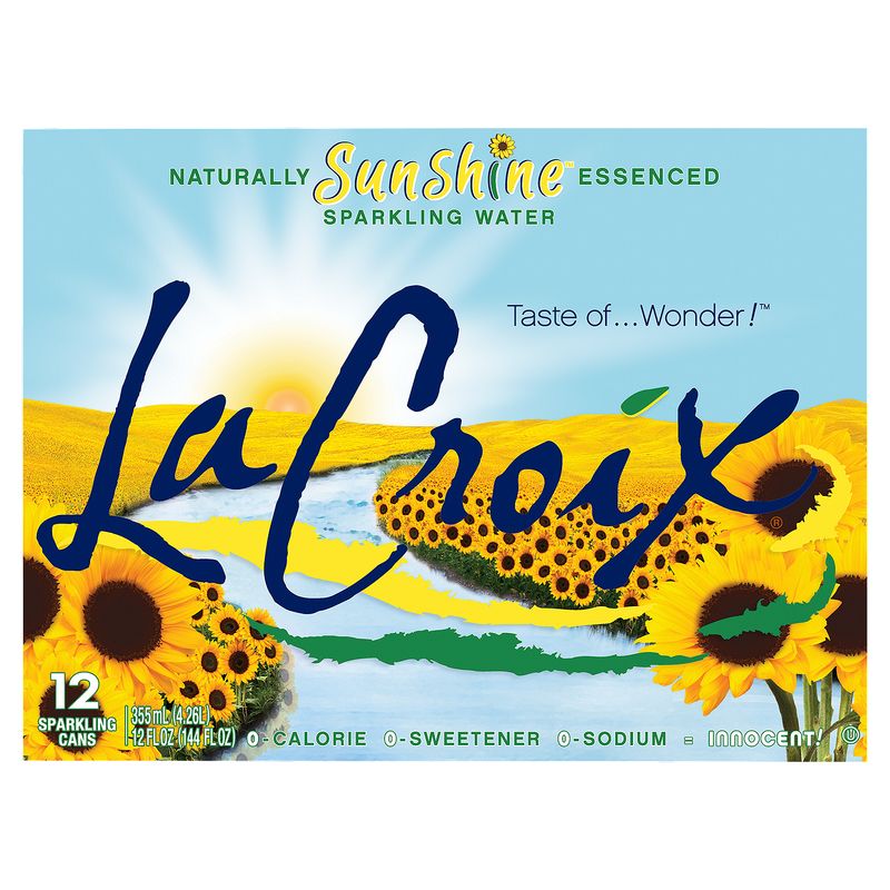 LaCroix Naturally Sunshine Essenced Sparkling Water, 12 fl oz, 12 count