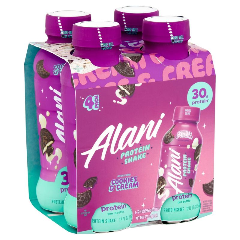 Alani Cookies &amp; Cream Protein Shake, 12 fl oz, 4 count
