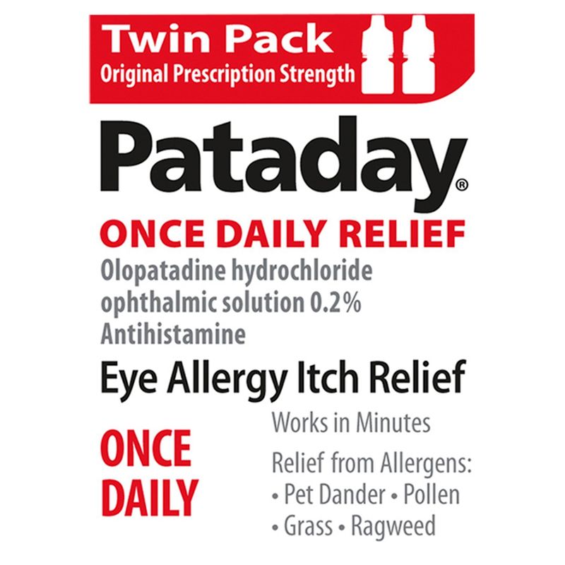 Pataday Original Prescription Strength Once Daily Relief Eye Drops Twin Pack, 0.085 fl oz, 2 count