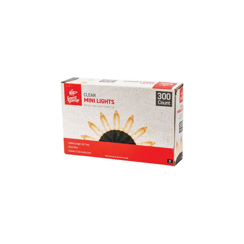 Season's Greetings Mini Lights, 300 Ct. Clear