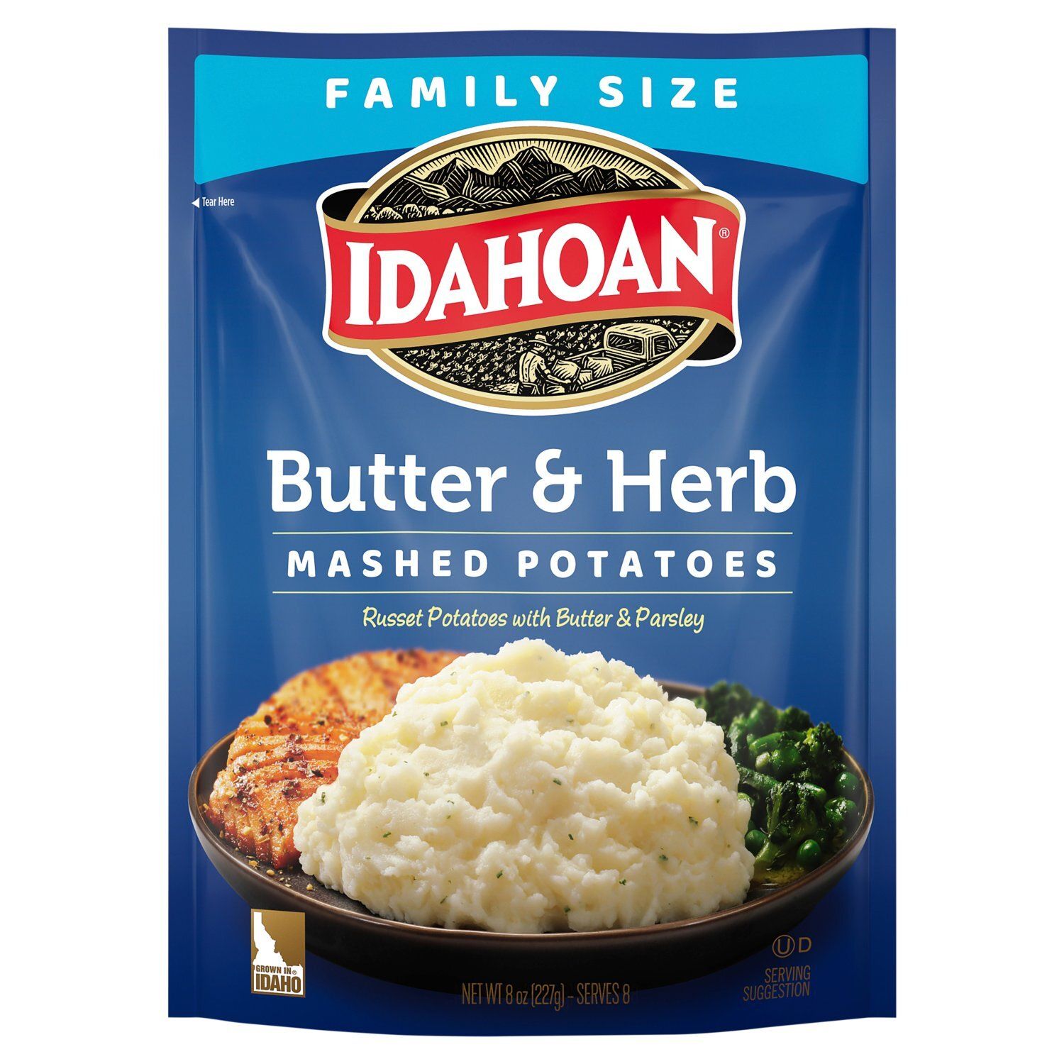 Idahoan Butter &amp; Herb Mashed Potatoes Family Size, 8 oz