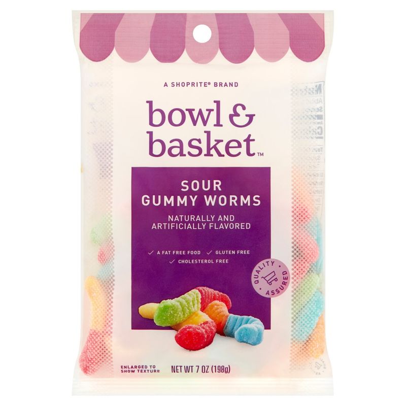 Bowl &amp; Basket Sour Gummy Worms, 7 oz