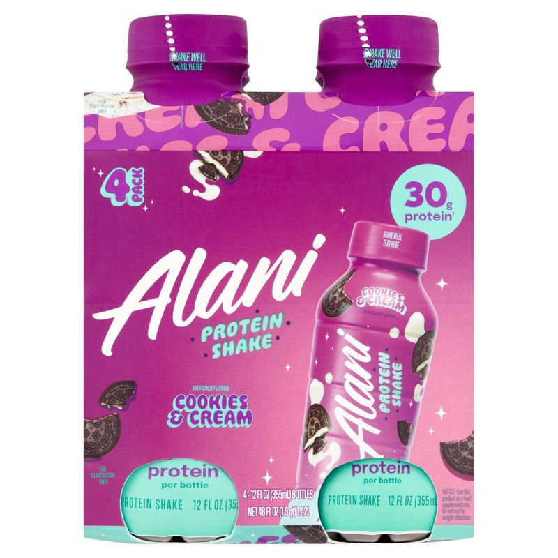 Alani Cookies &amp; Cream Protein Shake, 12 fl oz, 4 count