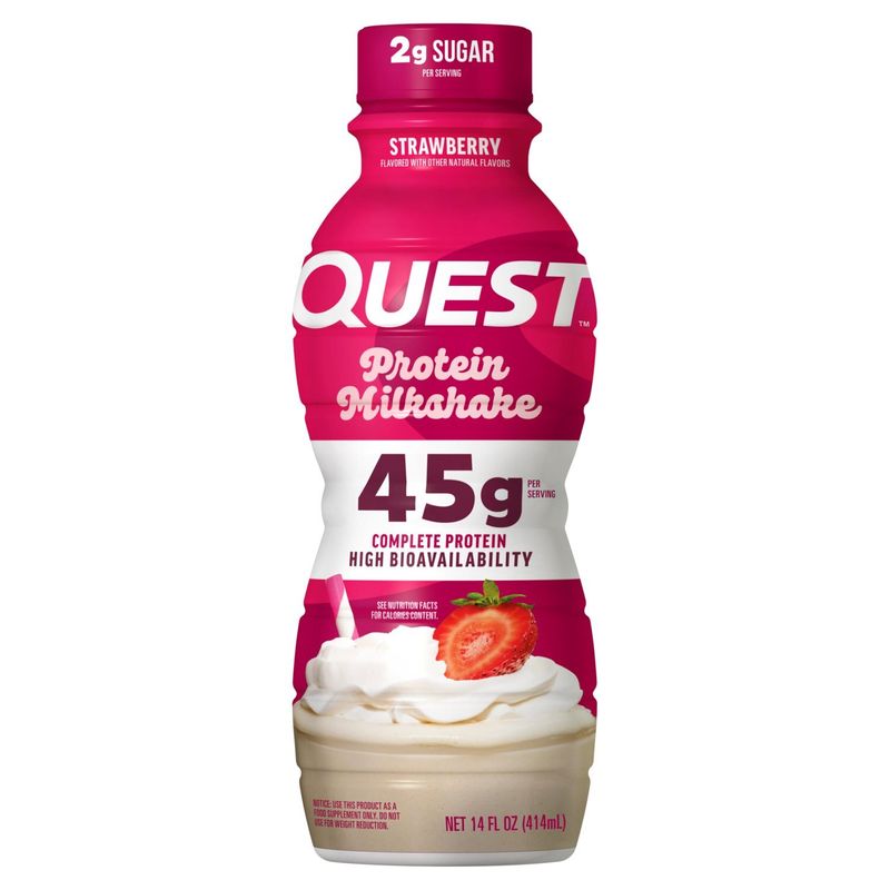 Quest Strawberry Protein Milkshake, 14 fl oz, 4 count