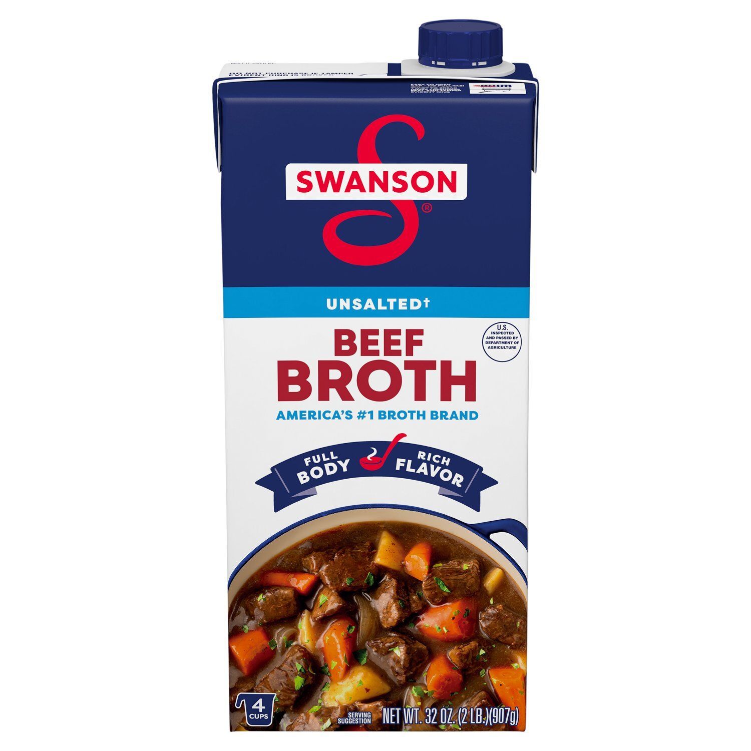 Swanson Unsalted Beef Broth, 32 oz