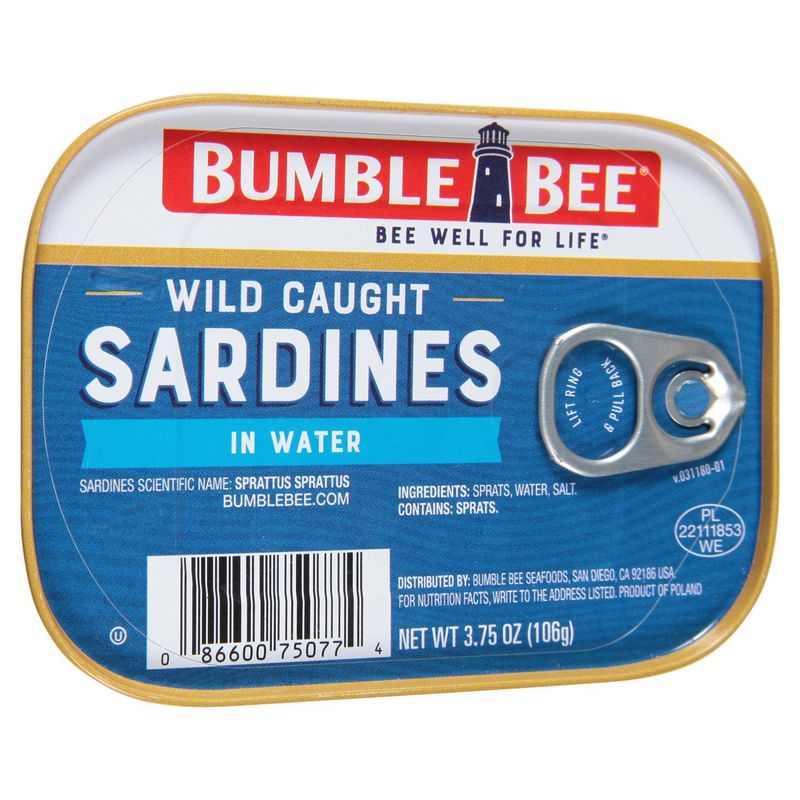 Bumble Bee Sardines in Water, 3.75 oz