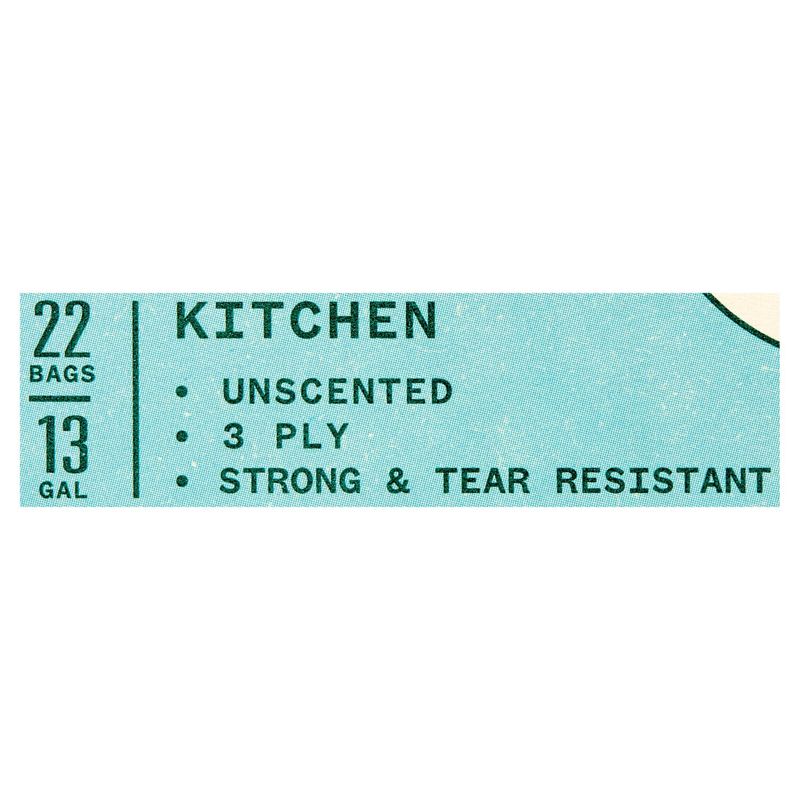 Paperbird 13 Gallon Tall Kitchen Drawstring Bags, 22 count