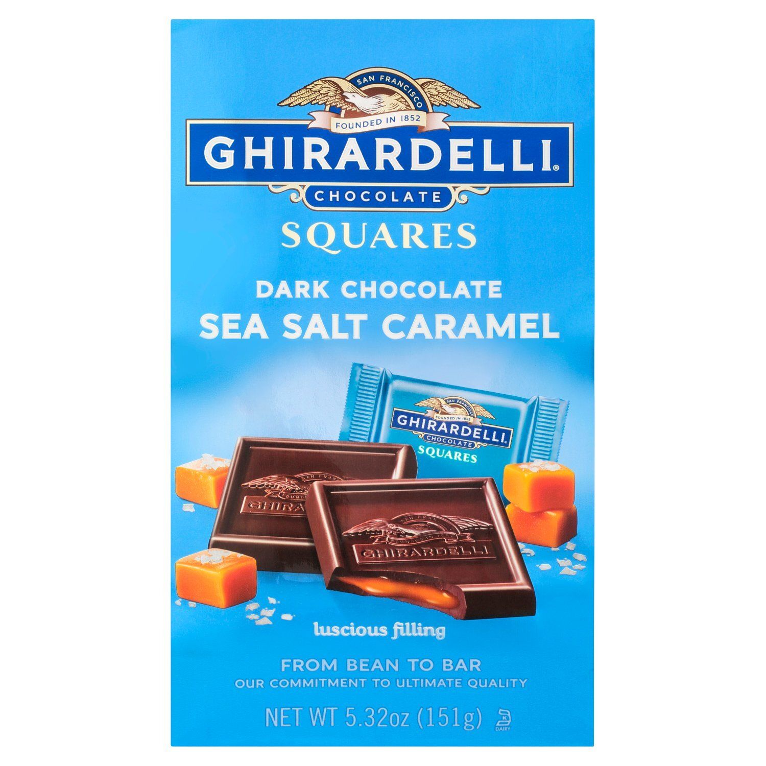 Ghirardelli Chocolate Squares Sea Salt Caramel Dark Chocolate, 5.32 oz