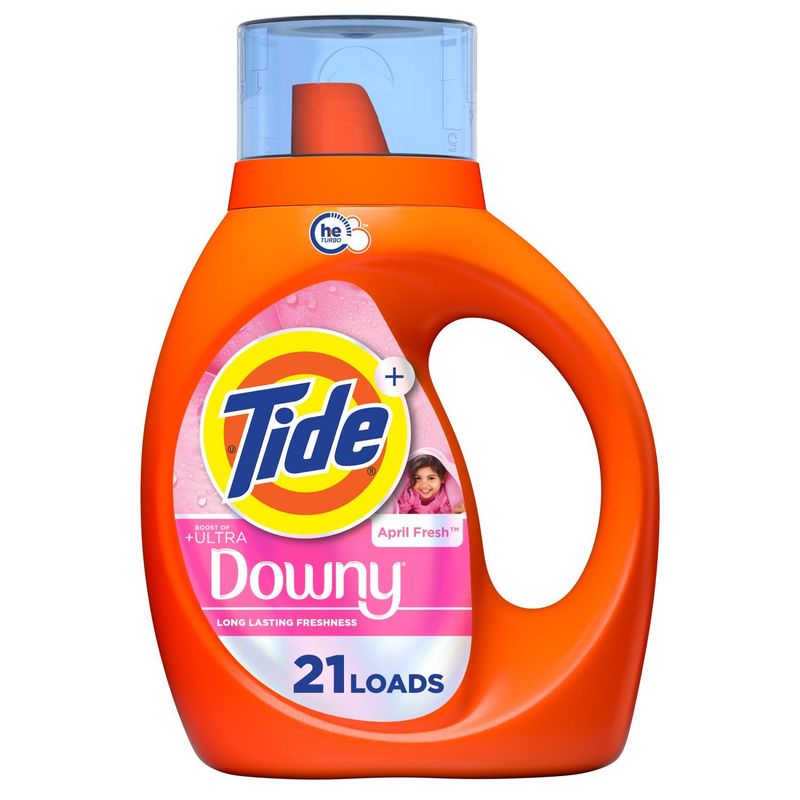 Tide Plus Boost of Ultra Downy Liquid Laundry Detergent, April Fresh Scent, 30 fl oz, 21 Loads