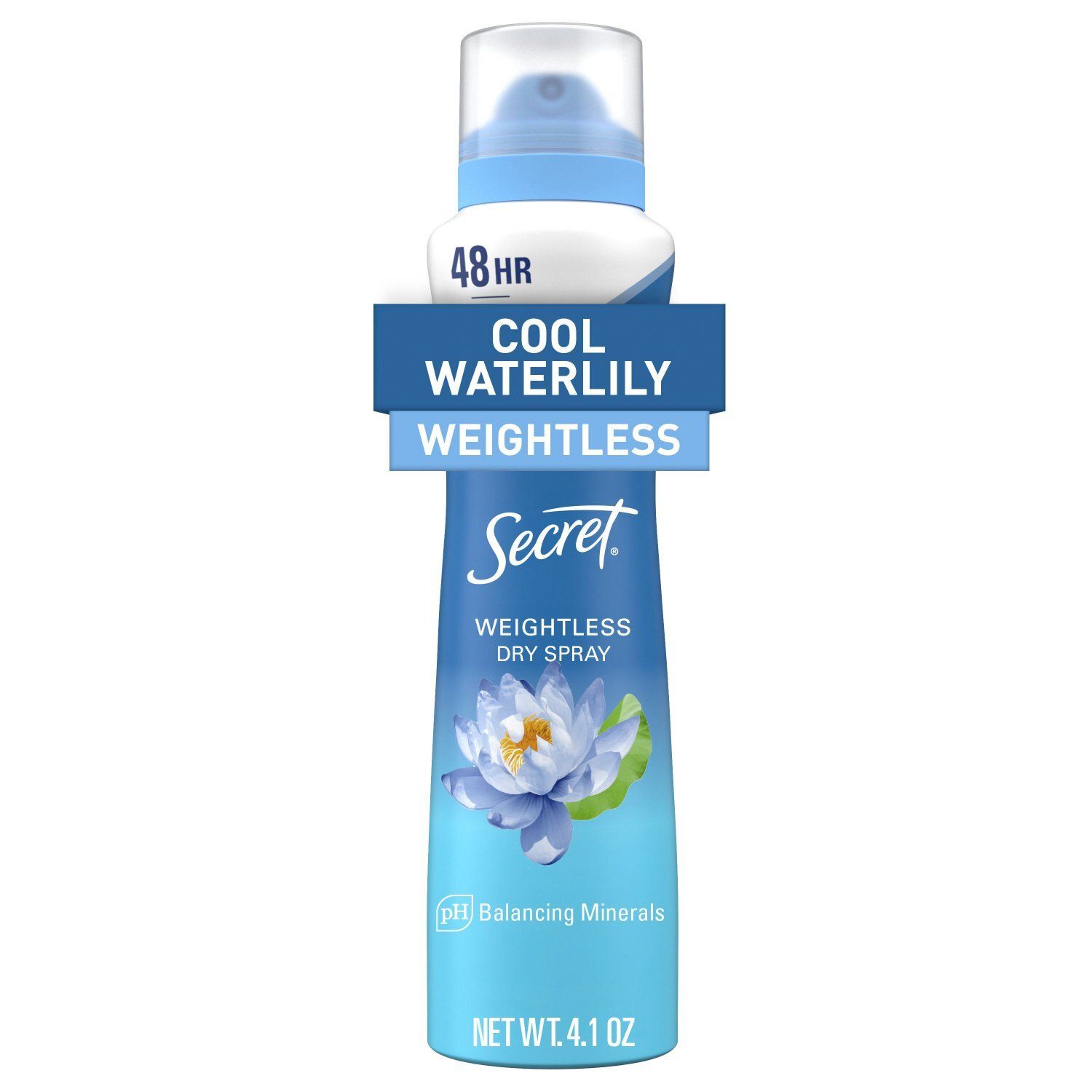 Secret Cool Waterlily Weightless Antiperspirant / Deodorant Dry Spray, 4.1 oz