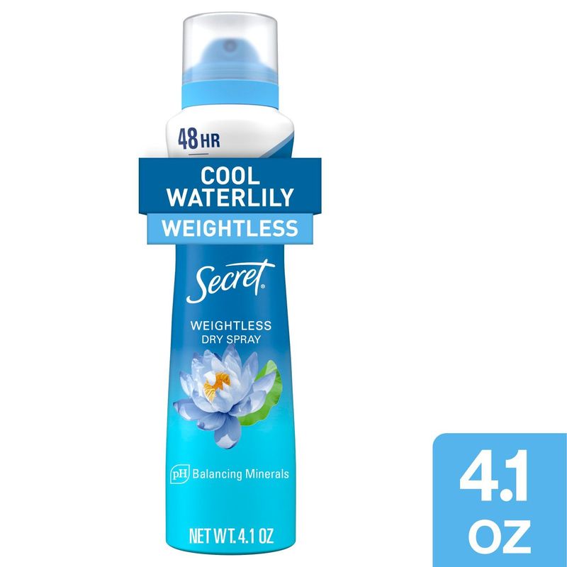 Secret Cool Waterlily Weightless Antiperspirant / Deodorant Dry Spray, 4.1 oz