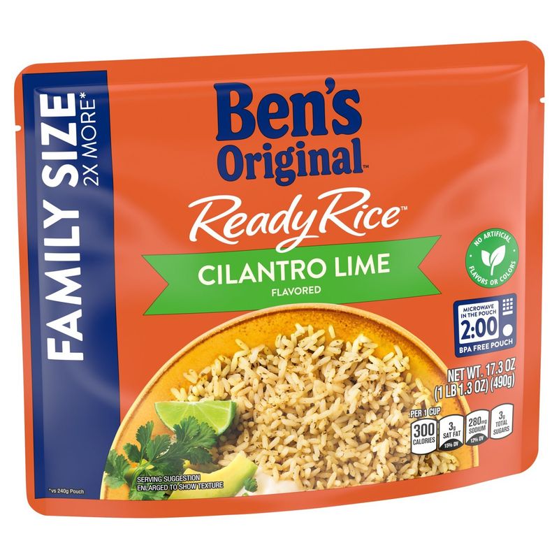 Ben's Original Ready Rice Cilantro Lime Flavored Rice Family Size, 17.3 oz