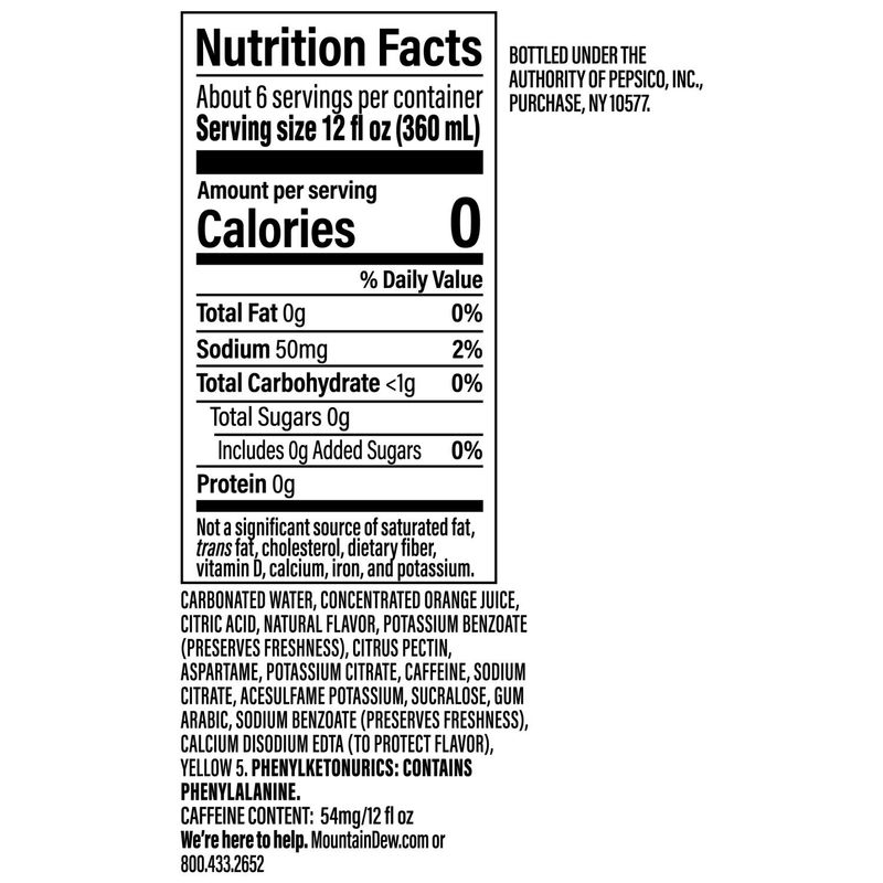 Mountain Dew Diet Soda Citrus 2 Liter